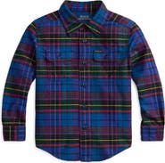 Polo Ralph Lauren Kids' Plaid Long Sleeve Brushed Oxford Shirt