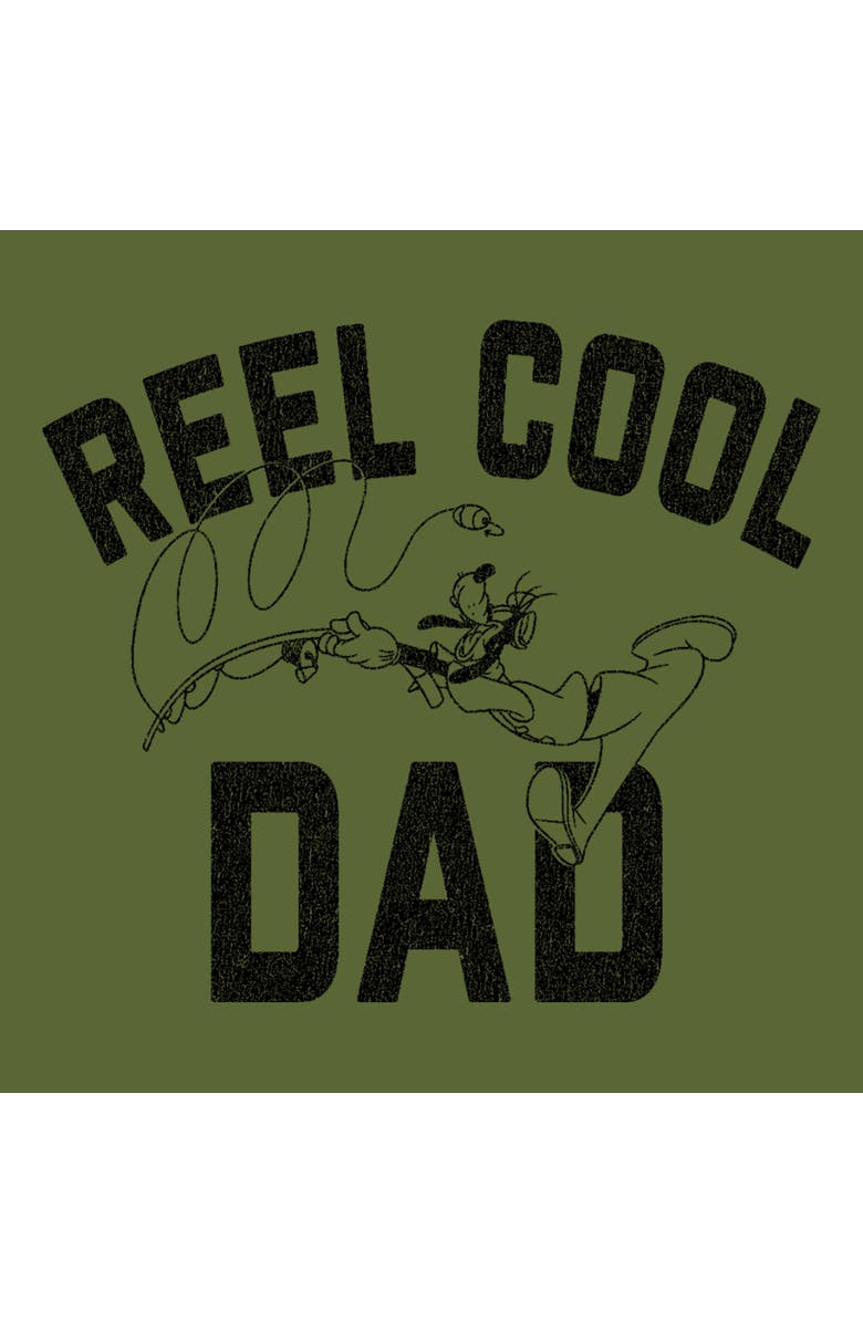 Mickey & Friends Men's Mickey & Friends Reel Cool Dad  Graphic T-Shirt, Alternate, color, Military Green
