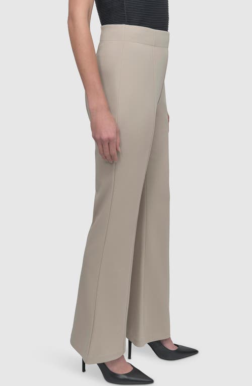 Dkny Wide Leg Scuba Pants In Pebble