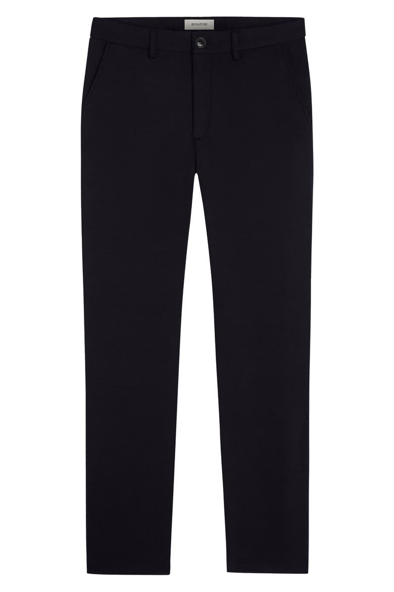 Slim Tailored Fit Flat Front Soft Touch Knit Dress Pants, Alternate, color, BLACK