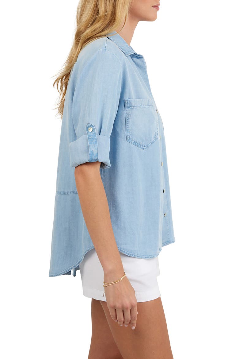 Split Back Denim Shirt, Alternate, color, LIGHT SUN SPRAY