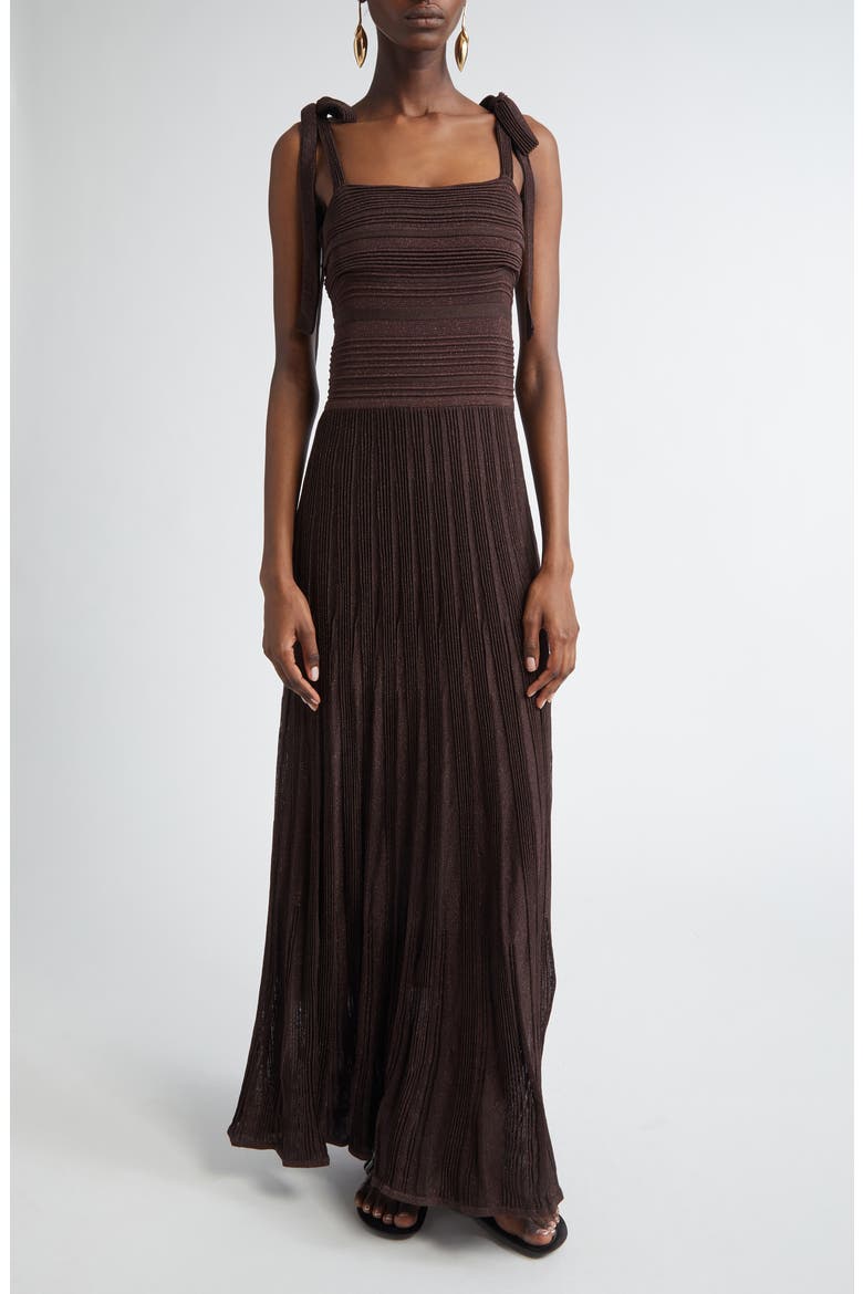 rib tie dress Carmen Tie-Front Ribbed Dress