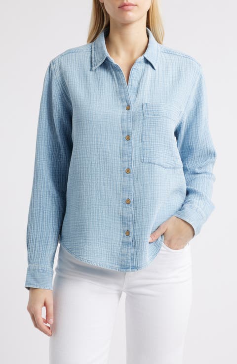 Connie Cotton Gauze Button-Up Shirt