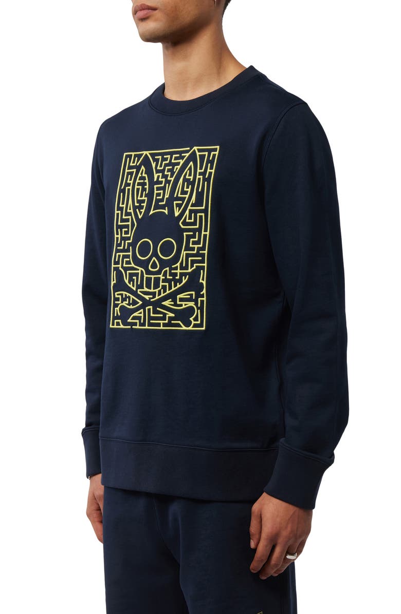 Psycho Bunny Pisani Embroidered Crewneck Sweatshirt, Alternate, color,
