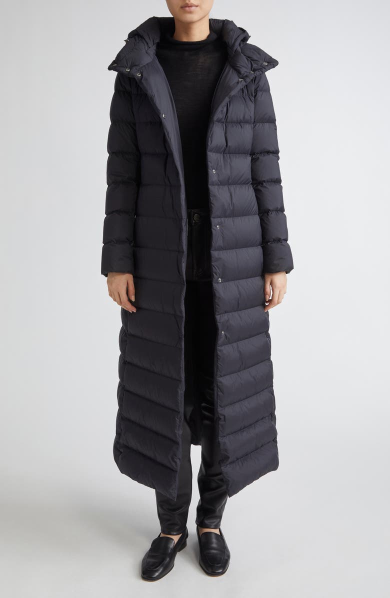 Herno Quilted Nylon Down Maxi Coat, Main, color, Nero
