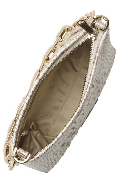 Brahmin Mod Lorelei Croc Embossed Leather Shoulder Bag In Metallic