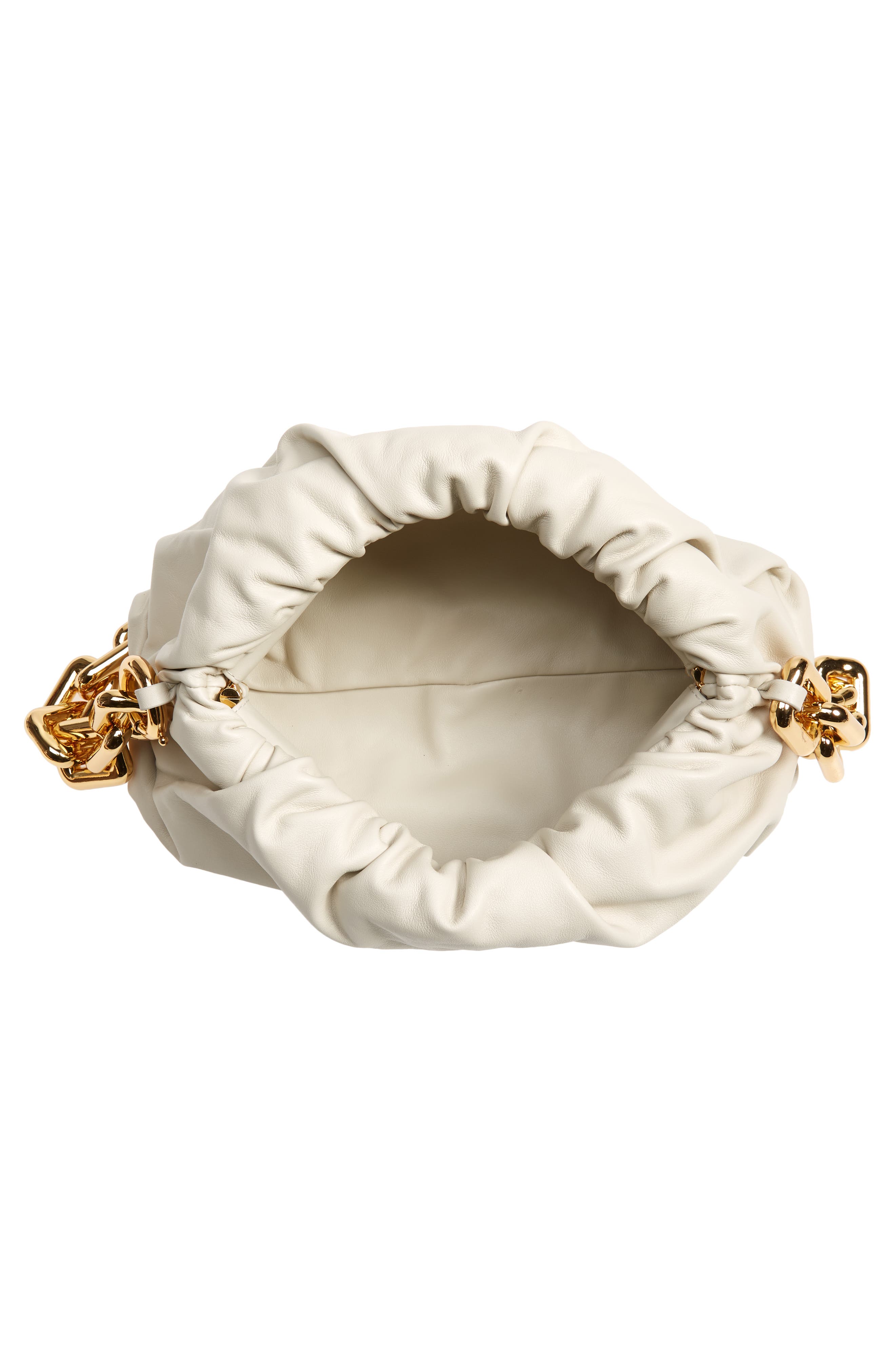The Chain Pouch Leather Shoulder Bag, Alternate, color, PLASTER/ GOLD