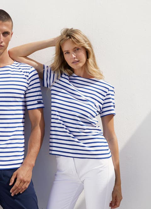 LEVANT MODERN - Breton Stripe Short Sleeve Shirt