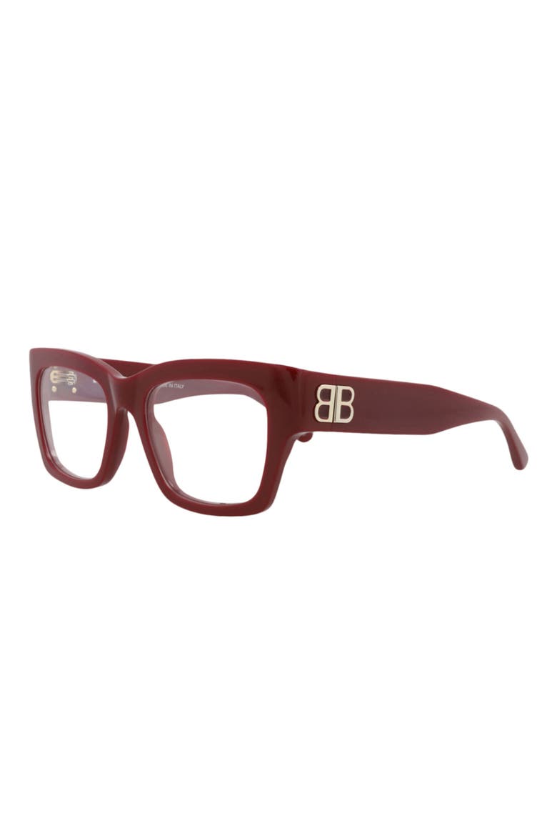 52mm Square Optical Glasses, Alternate, color, BURGUNDY BURGUNDY TRANSPARENT