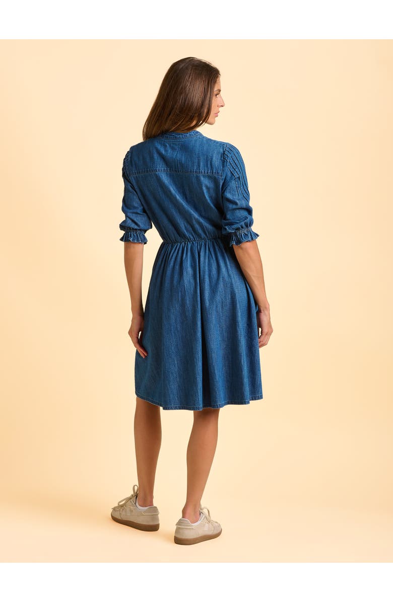 Brakeburn Icylyn 3/4 Sleeve Round Neck Midi Dress, Alternate, color, Blue