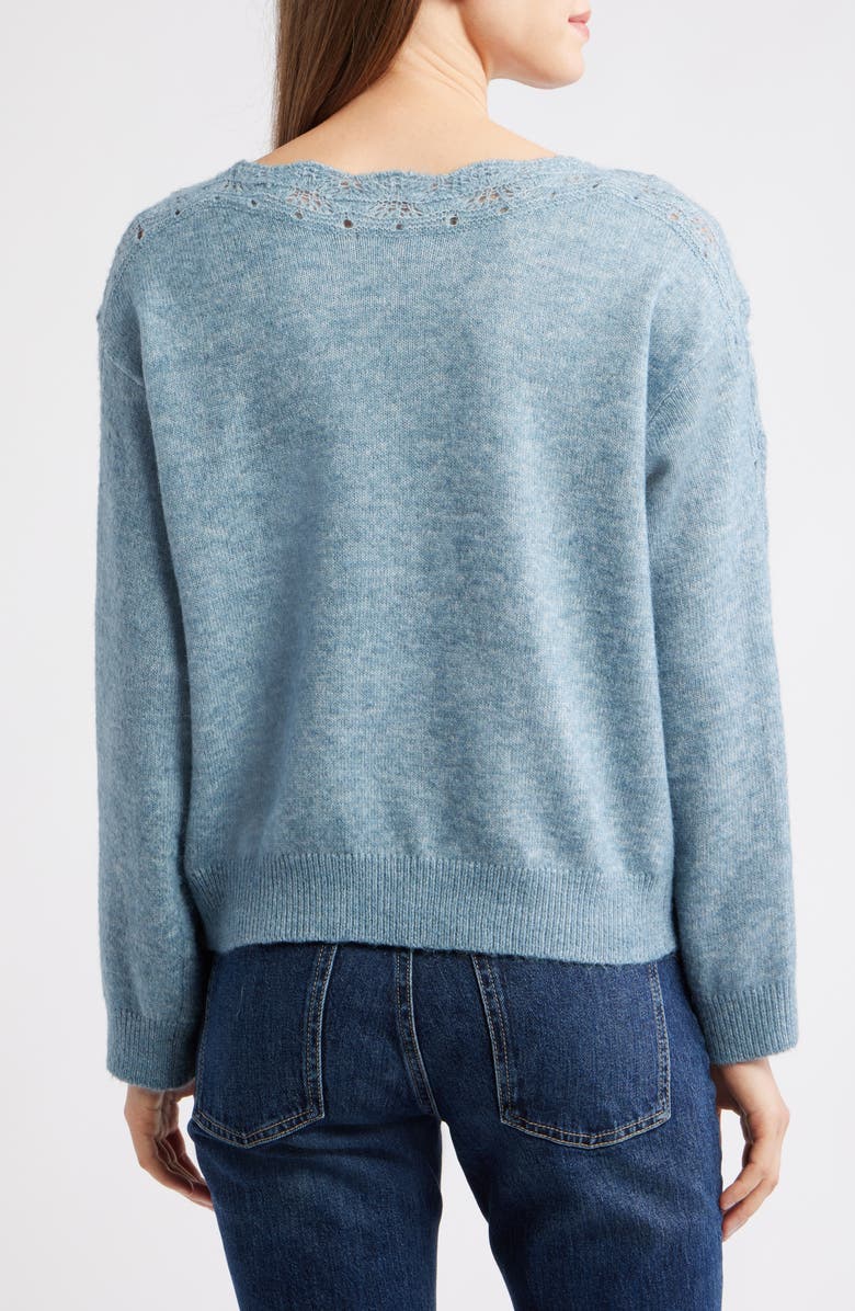 Wit & Wisdom Boat Neck Sweater, Alternate, color, Heather Nile Blue