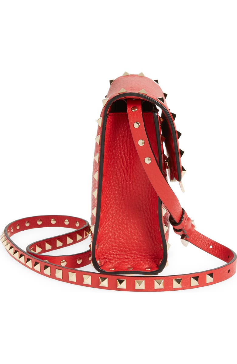 Valentino Garavani Small Rockstud Leather Shoulder Bag, Alternate, color,
