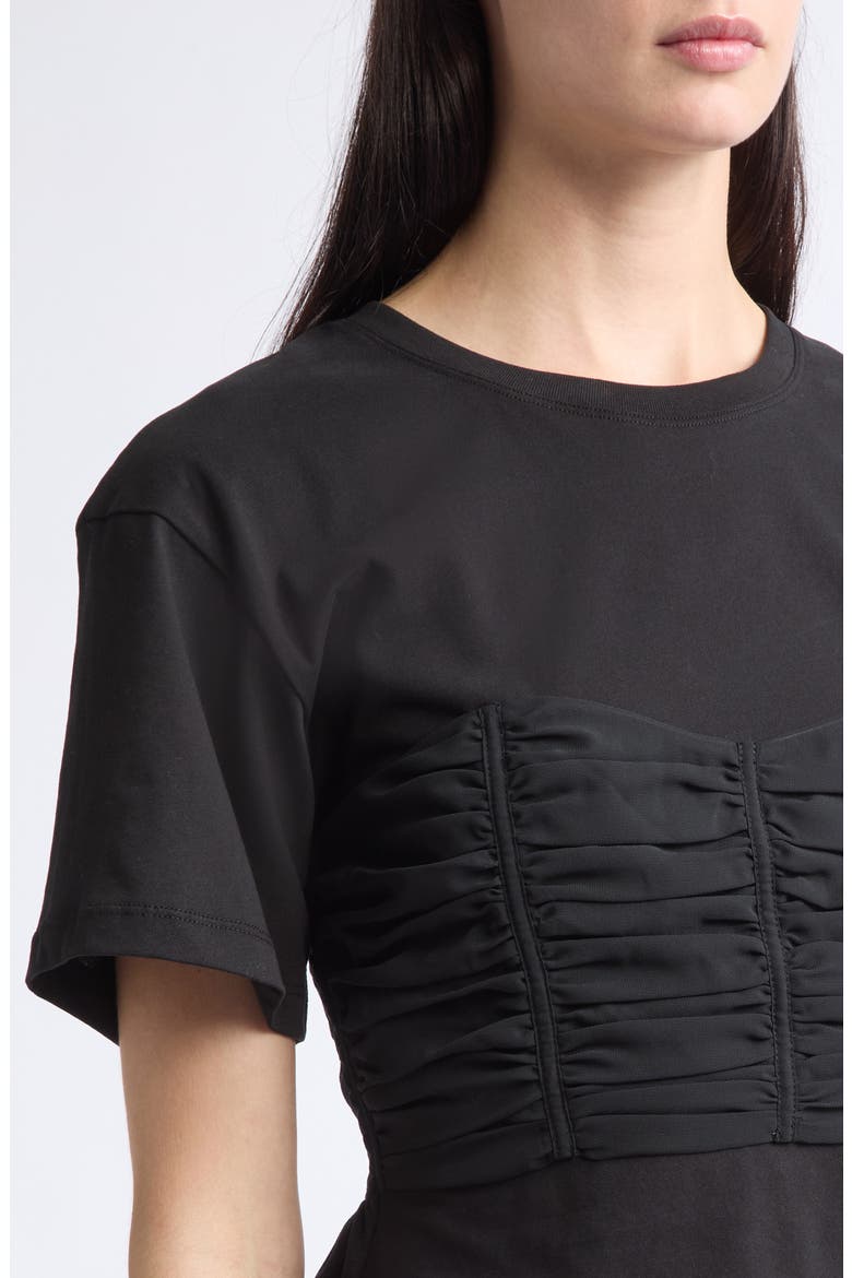 Mila Mixed Media Top, Alternate, color, NOIR