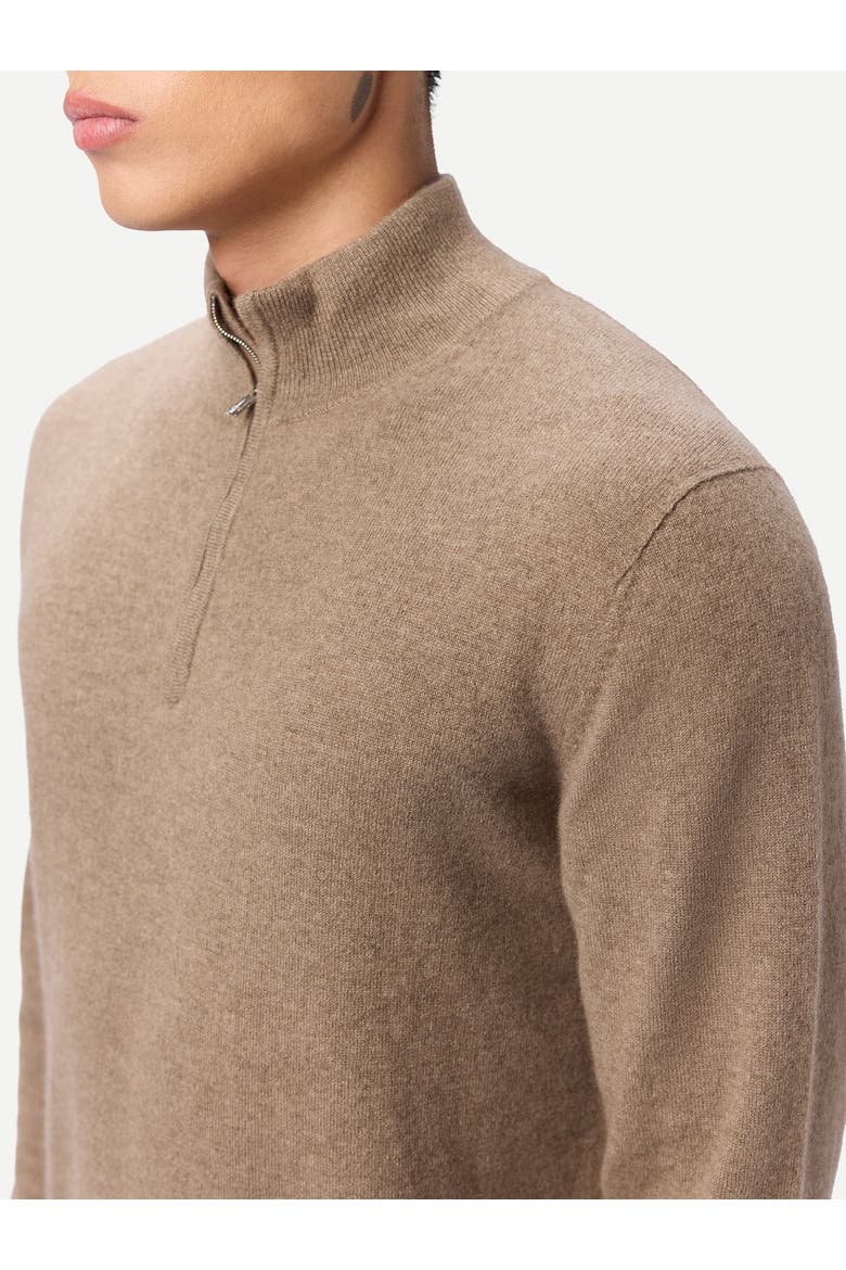 Timeless Half-Zip Cashmere Sweater, Alternate, color, taupe