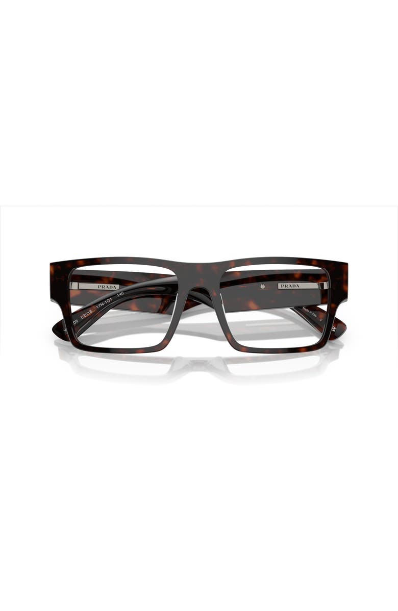 Prada 54mm Rectangle optical glasses, Alternate, color, Tortoise