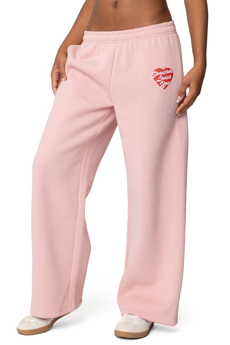Someone Love You Sweatpants, Alternate, color, PINK