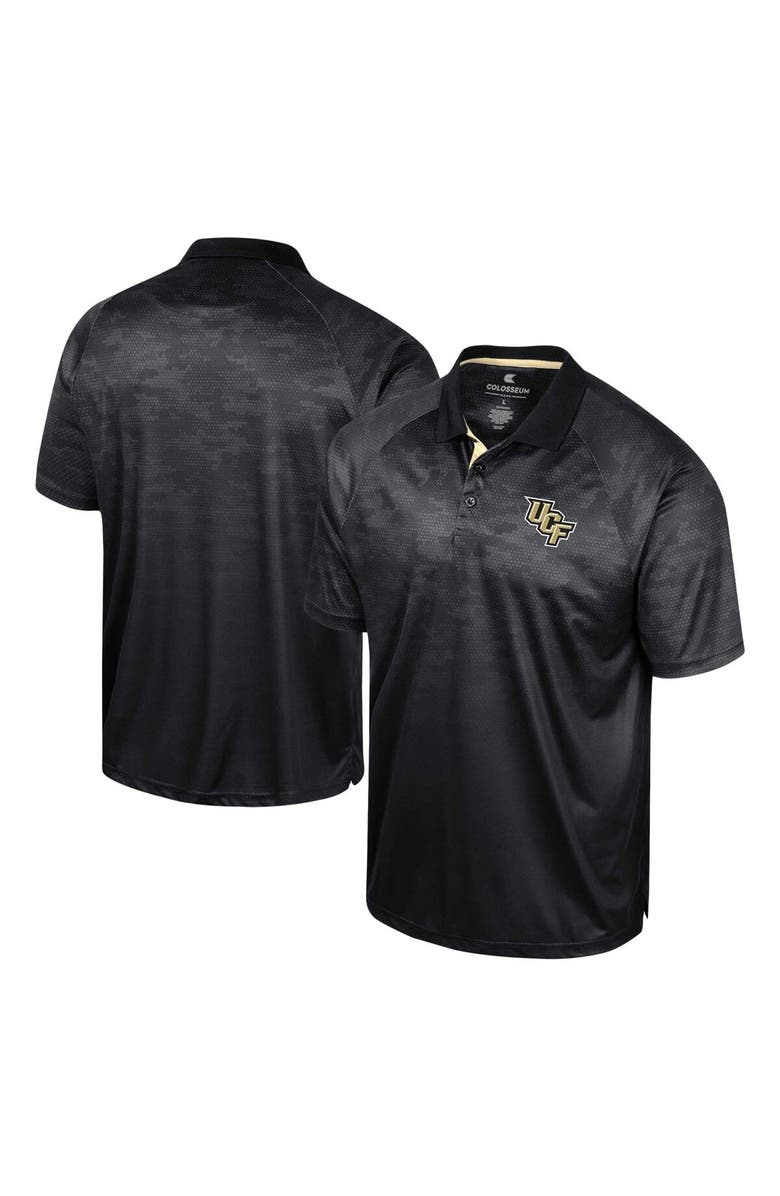 COLOSSEUM Men's Colosseum Black UCF Knights Honeycomb Raglan Polo, Alternate, color, 