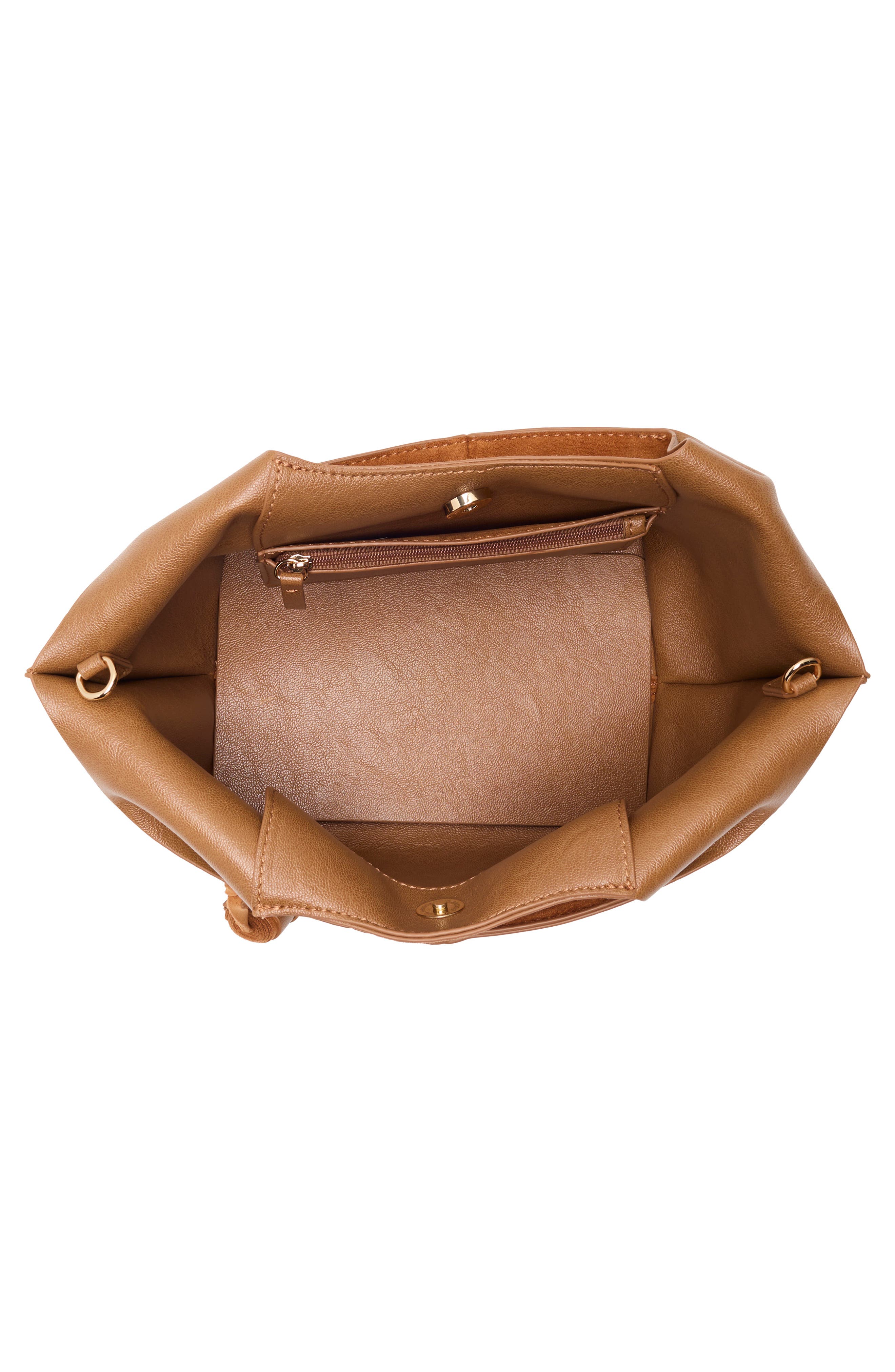 Galen Faux Suede Crossbody Bag, Alternate, color, COGNAC