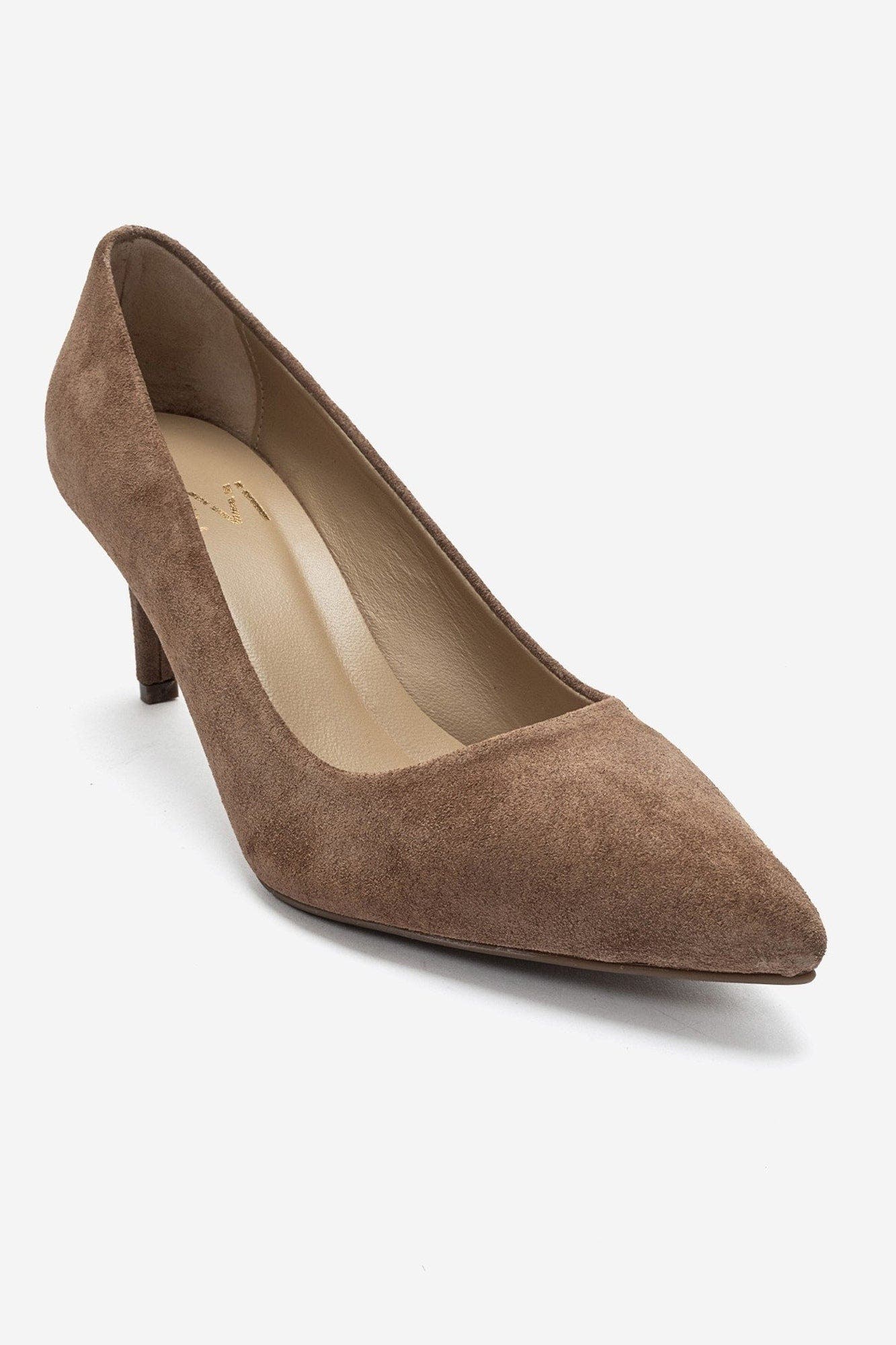Clyde Leather Stiletto Pointed Toe Pump, Alternate, color, Cognac Suede