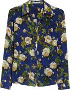 Alice + Olivia Eloise Floral Silk Button-Up Shirt