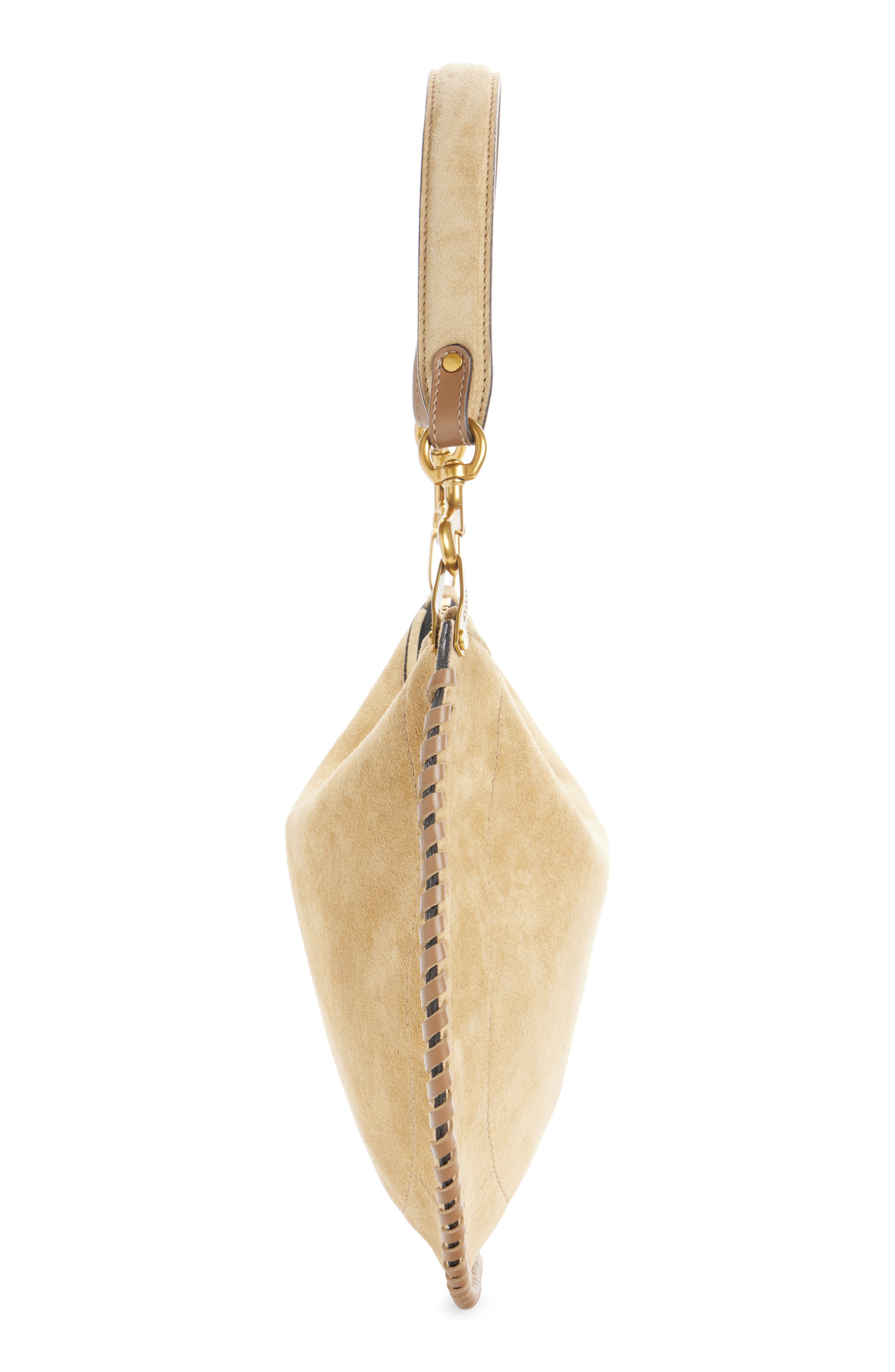 Isabel Marant Oskan Soft Suede Hobo Bag, Alternate, color, Sand