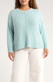 Eileen Fisher Crewneck Organic Cotton & Wool Blend Tunic Sweater