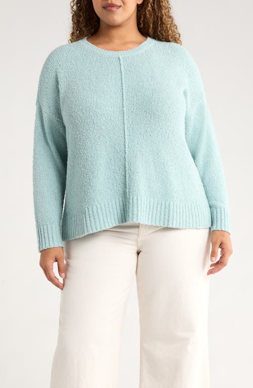 Eileen Fisher Crewneck Organic Cotton & Wool Blend Tunic Sweater In Blue