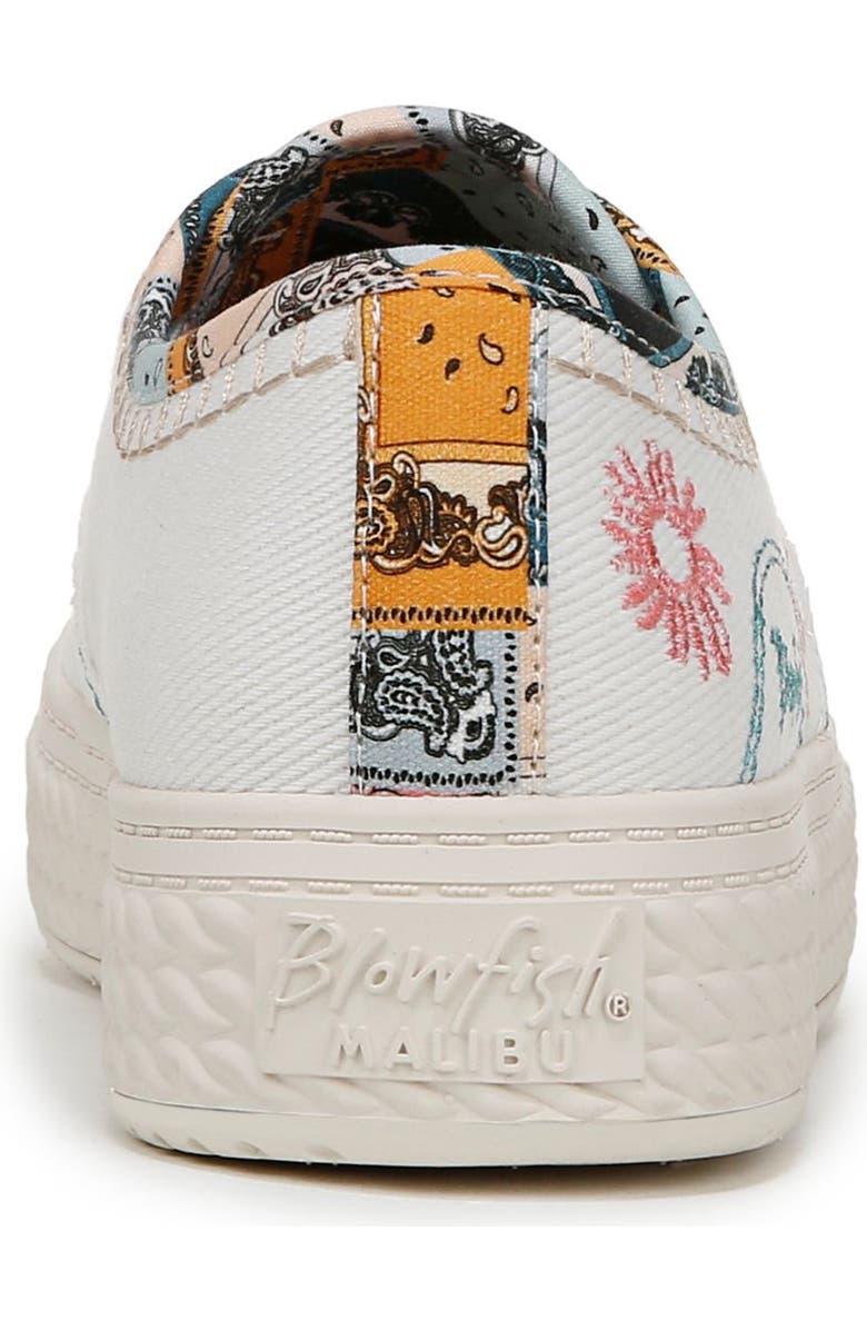 Blowfish Malibu Super Sweet Embroidered Sneaker, Alternate, color, White Twill Fabric