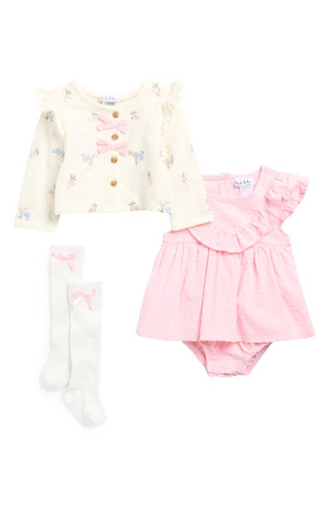 Dress, Cardigan, Bloomers & Socks Set (Baby)