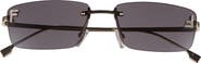 Fendi First Rimless Rectangular Sunglasses