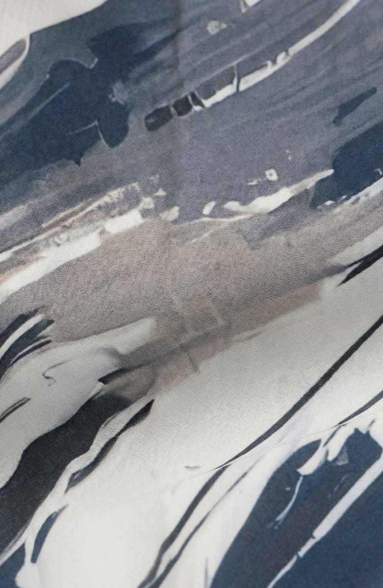 Report Collection Abstract Print 4-Way Stretch Short Sleeve Button-Up Shirt, Alternate, color, 01 White