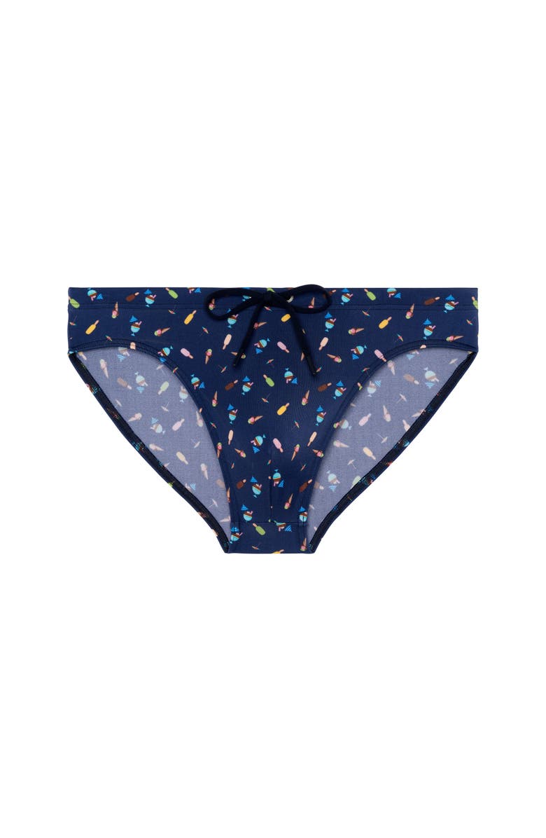 HOM Summer Swim Mini Briefs, Main, color, Navy Print