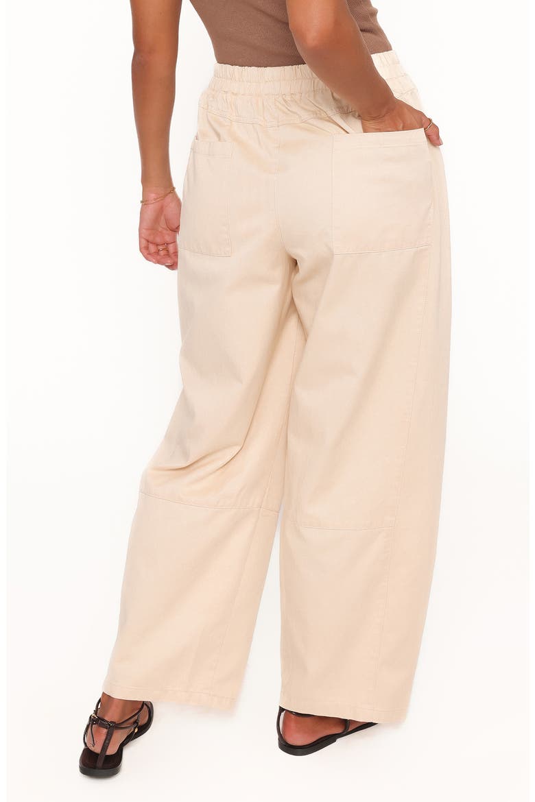 Sasha Pull-On High Waist Barrel Pants, Alternate, color, ECRU