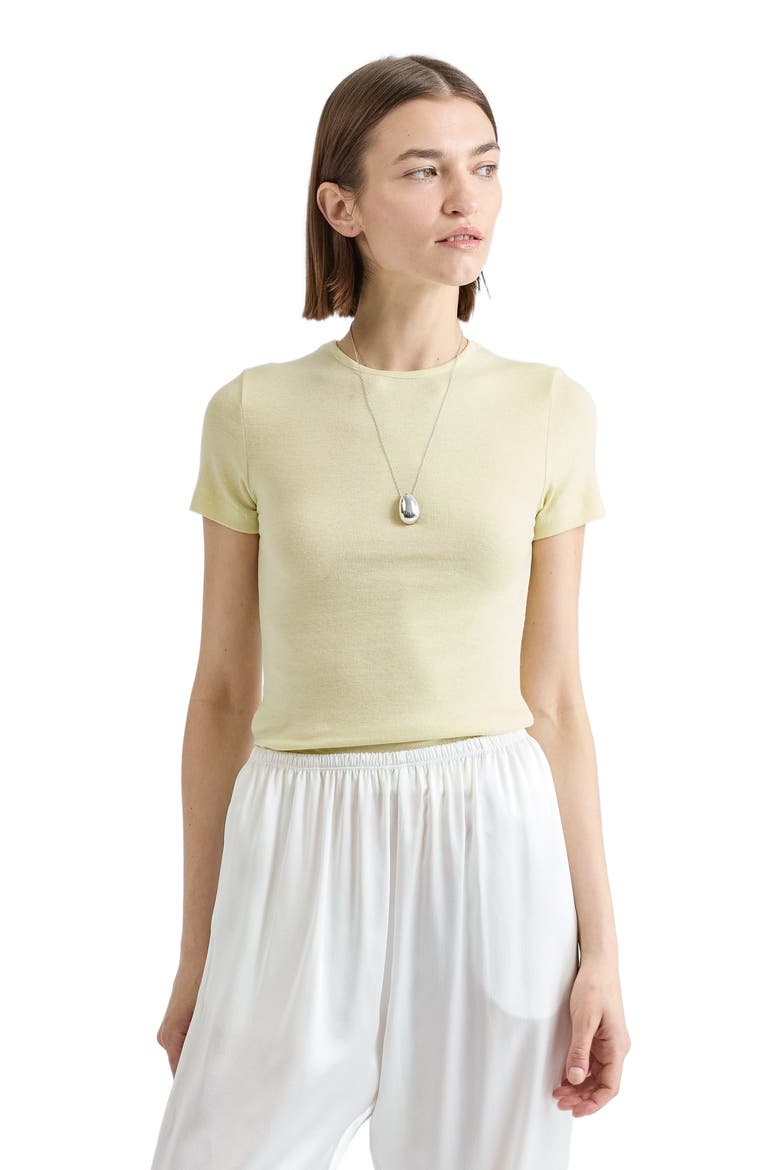 Short Sleeve Knit Top, Alternate, color, Yellow
