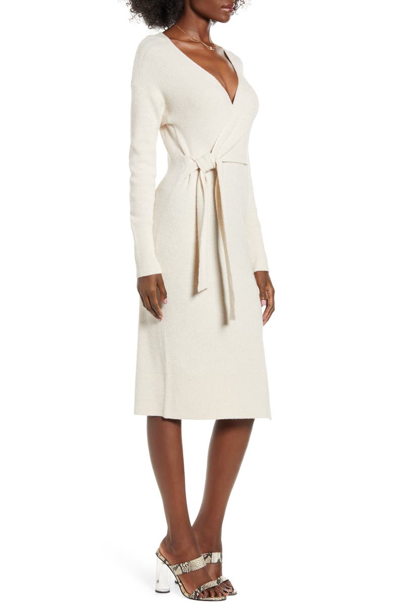 Leith Wrap Sweater Dress, Alternate, color, 