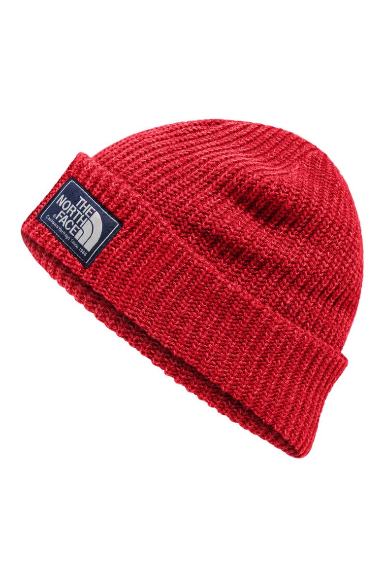 'Salty Dog' Beanie, Main, color, RED/ CARDINAL RED