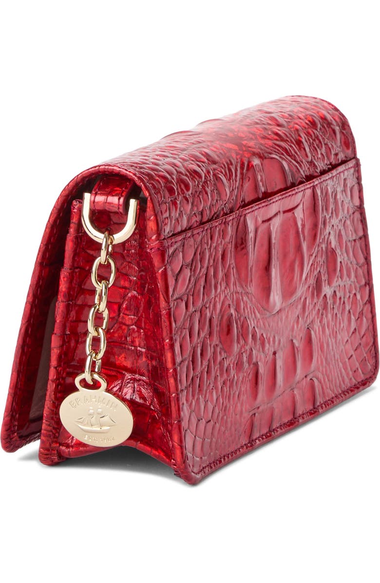 Brahmin Minuette Croc Embossed Leather Crossbody Bag, Alternate, color, Red Opal Melbourne