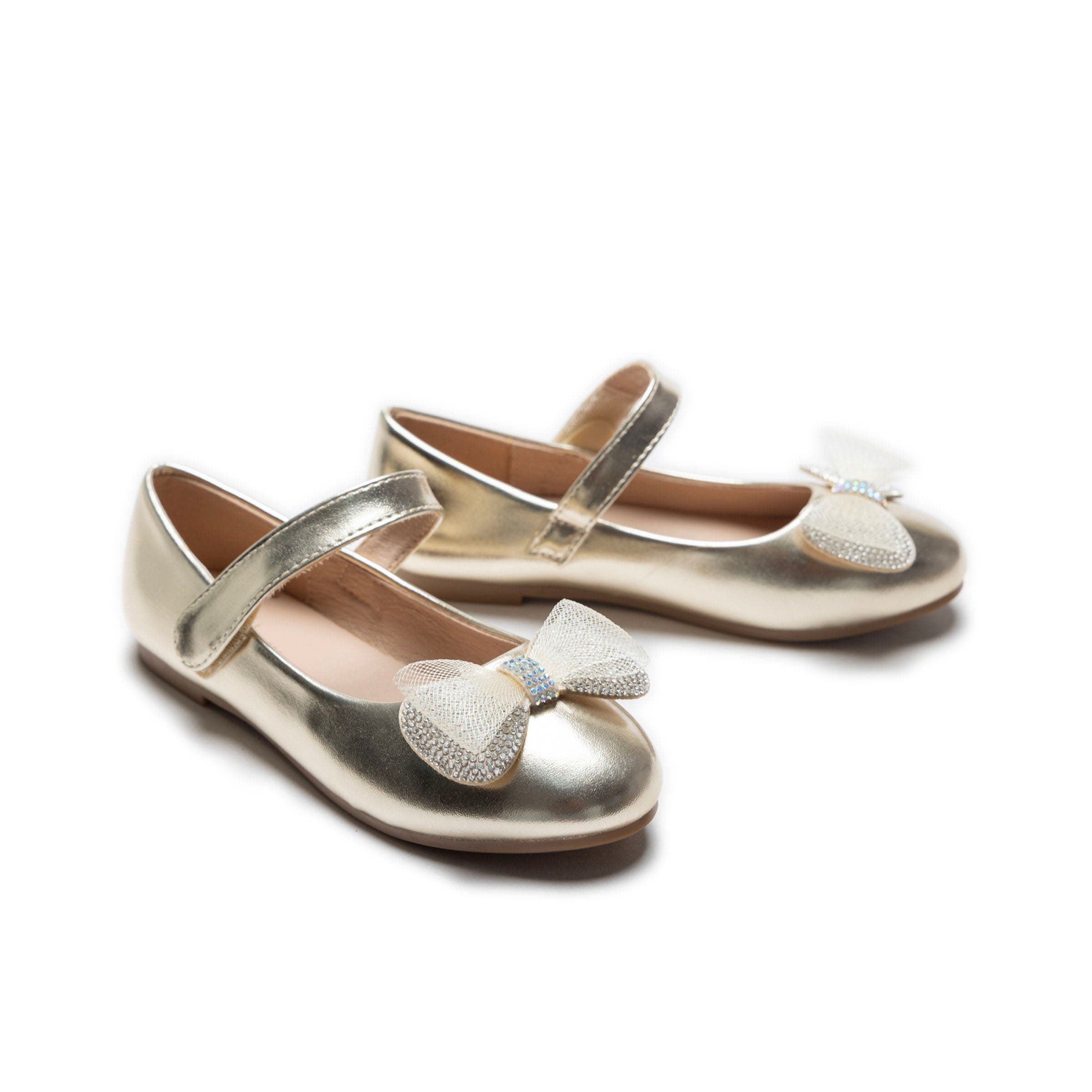Lydia Bow Flats, Alternate, color, Gold