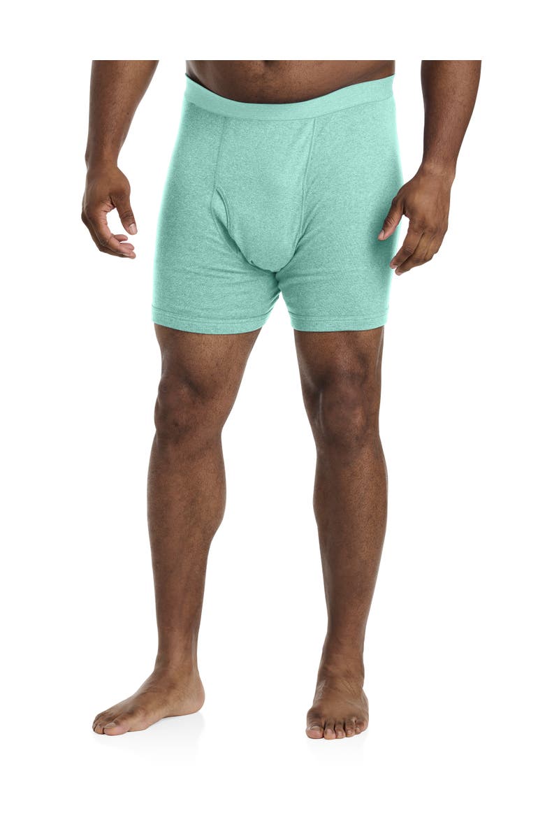 Harbor Bay by DXL Big & Tall 3-pk Heathered Boxer Briefs, Alternate, color, Aqua Heather