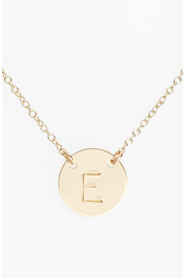 14k-Gold Fill Anchored Initial Disc Necklace, Main, color, 14K GOLD FILL E