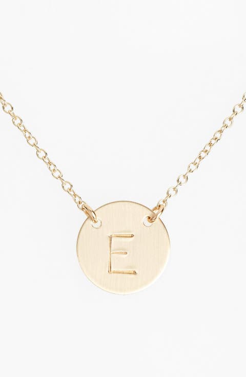 14k-Gold Fill Anchored Initial Disc Necklace