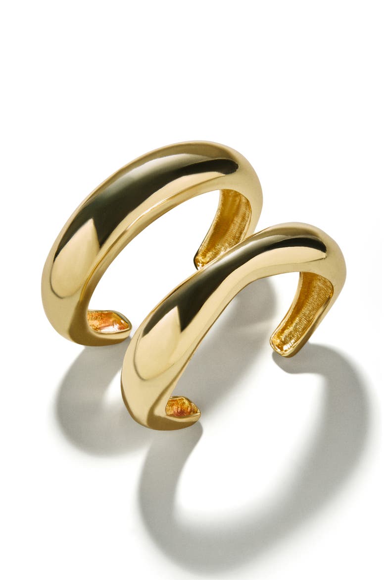Set of 2 Sandra Bangle Bracelets, Alternate, color, GOLD