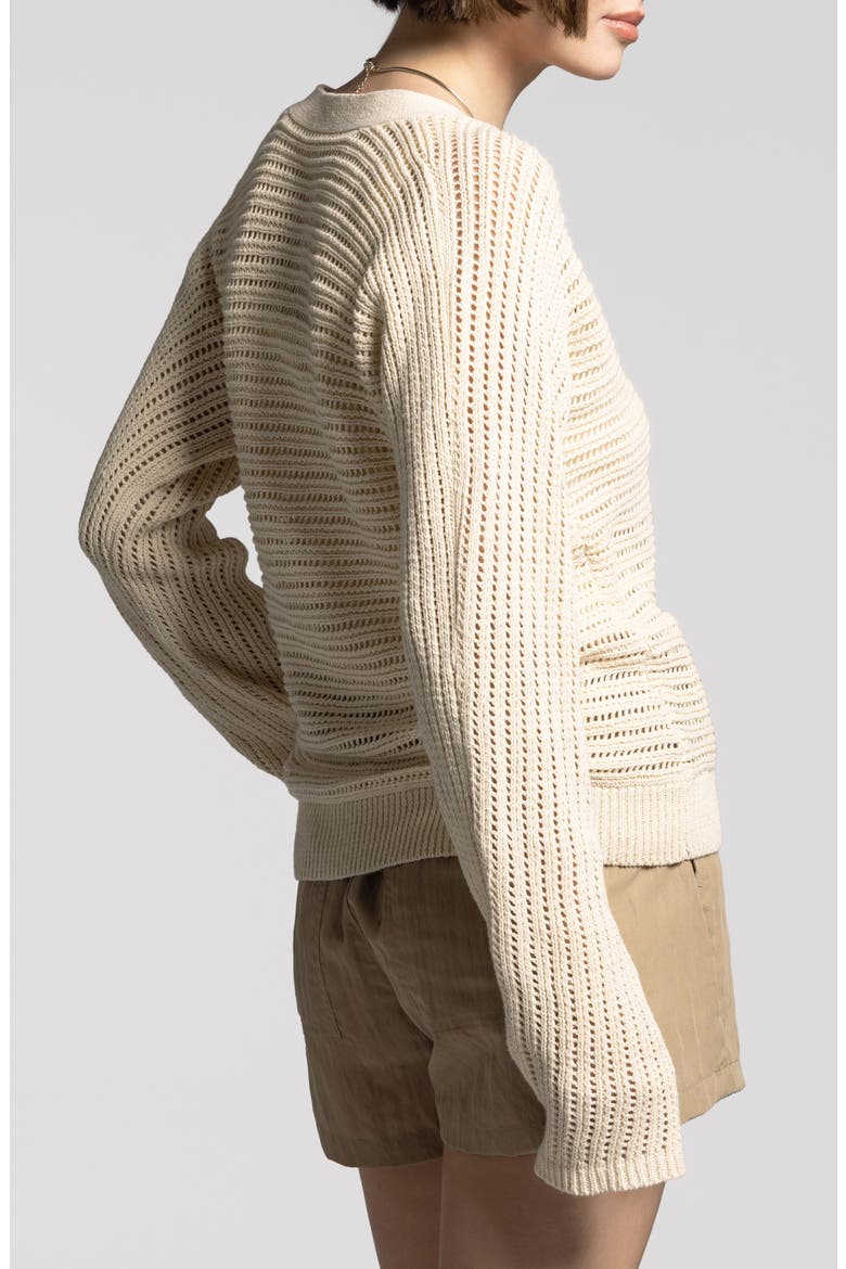 Lisette Linen & Cotton Cardigan, Alternate, color, BONE