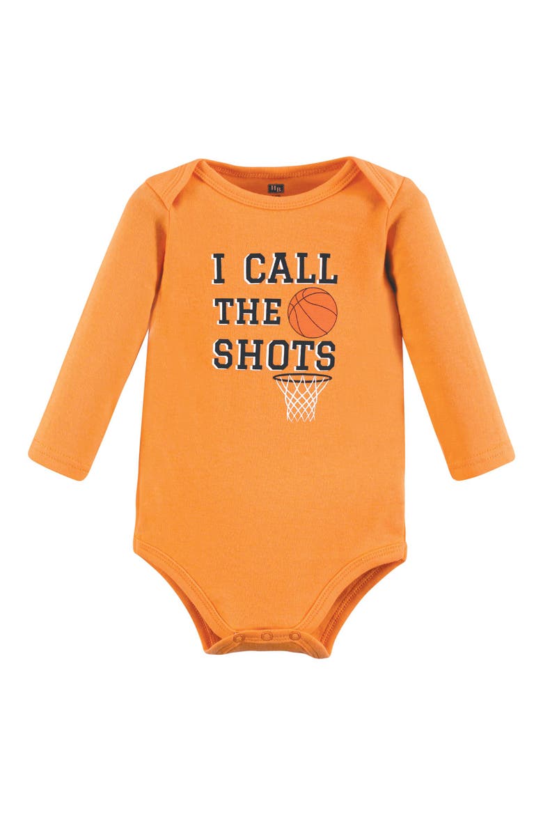 Cotton Long-Sleeve Bodysuits 7-Pack, Alternate, color, Sports Stripes