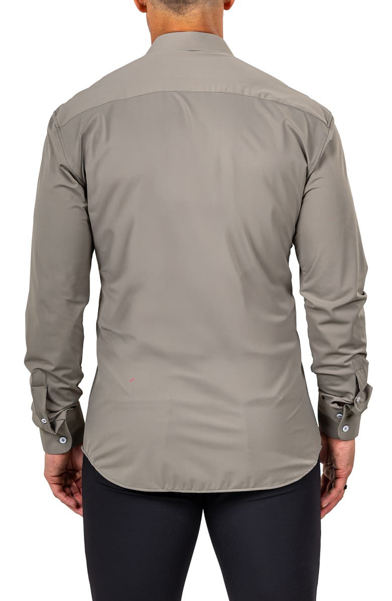 Maceoo Eins Shaped Fit Marthy3015 Green Knit Button-Up Shirt, Alternate, color, 