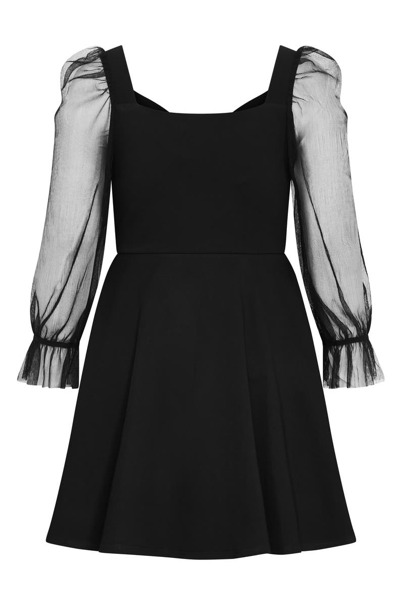 City Chic Alannah Long Sleeve Minidress, Alternate, color, Black