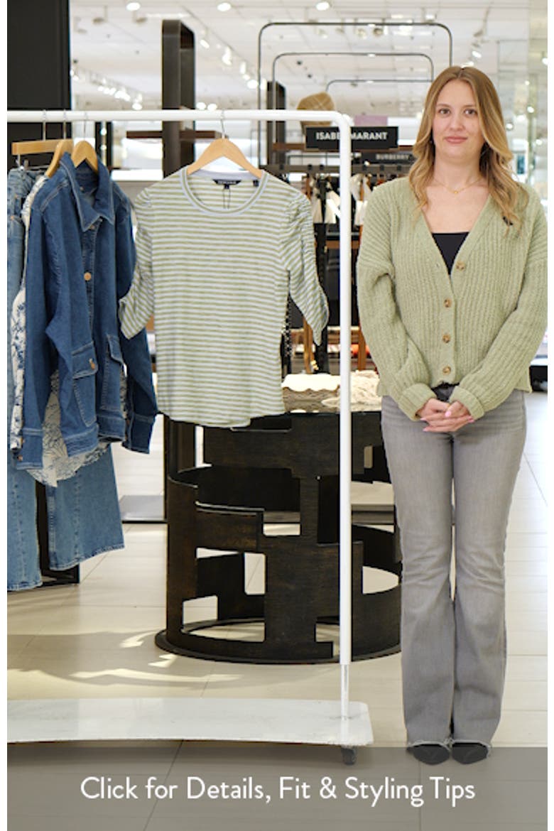 Waldorf Stripe Ruched Sleeve Tee video