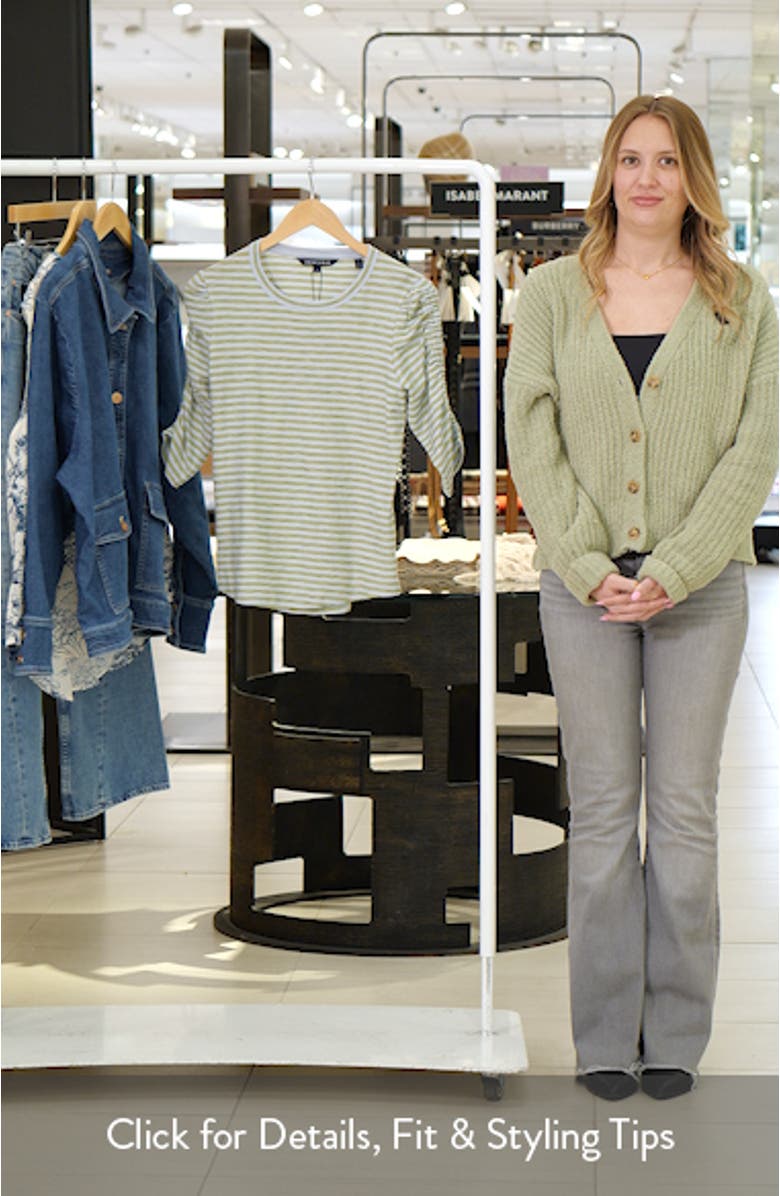 Waldorf Stripe Ruched Sleeve Tee, sales video thumbnail