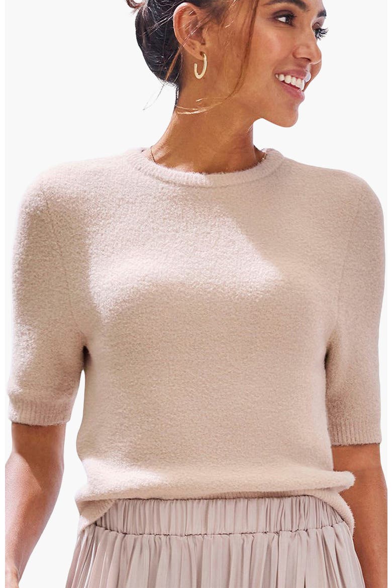 Elbow Length Sleeve Sweater, Main, color, Sand