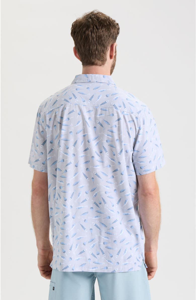 Salt Life Tempting Tackle Woven Short Sleeve Shirt, Alternate, color, Cloud Grey